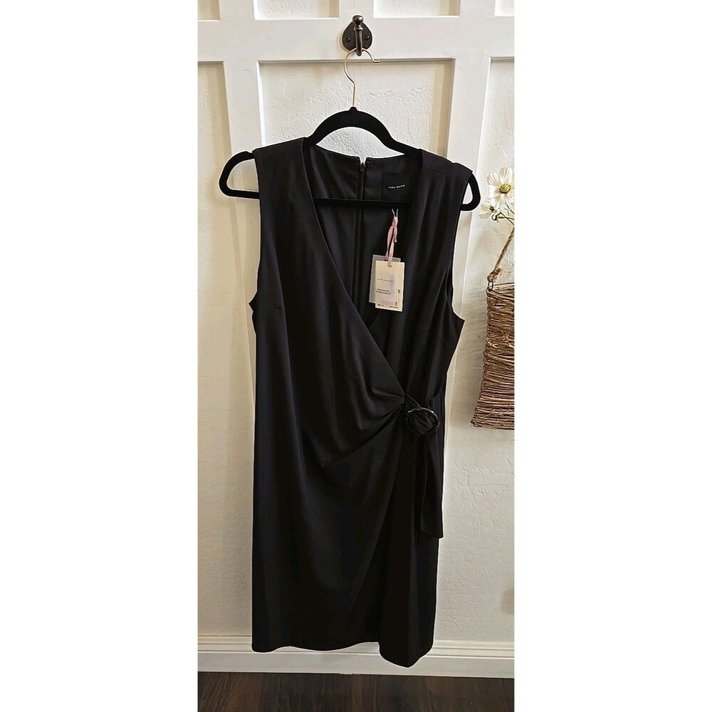 NWT Alex Marie Black Summer Lush Escape Midi Dress SZ 14 Belted Zip Lined